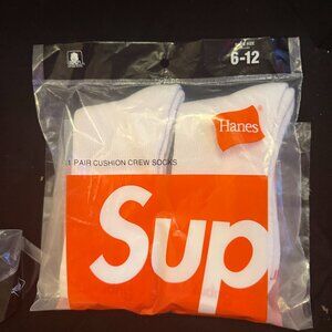 White Supreme Socks